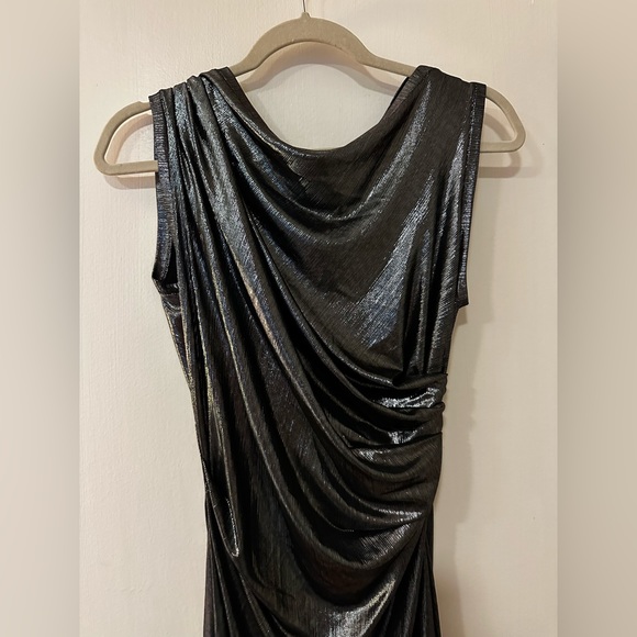 Talbot Runhof Size Medium metallic Silver Dress - Picture 3 of 6